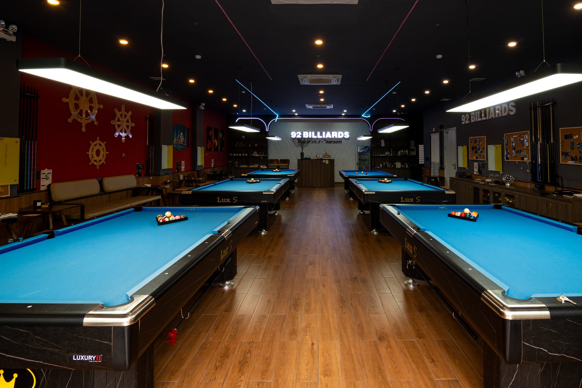 Inside 92 Billiards Club — the room ready before opening